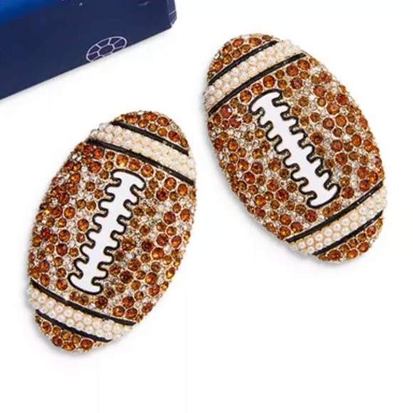 NIB BaubleBar Crystal Tailgate Football Earrings - Picture 4 of 6